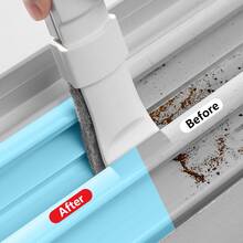 1 set lavetă abrazivă multifuncțională pentru curățarea crăpăturilor, marginilor și colțurilor, perie de curățare, răzuitor, integrat cu un instrument pentru curățarea scurgerilor de podea din baie