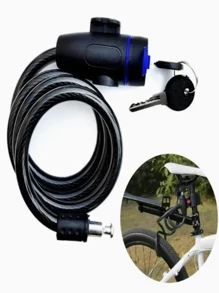 1pc,Anti-Theft Bike Lock With Keys – Lock, Lock With Key, Door Lock, Lock For Door, Mountain Bike Lock, Road Bike Lock, Bicycle Lock, Portable Rubber Ring Lock, Durable Steel Core, Cut-Resistant, Weatherproof, Easy To Carry/Store