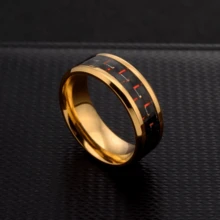 2024 New Men's Business 8mm Gun Black Ring High Quality Stainless Steel Men's Ring Inlaid Gray Carbon Fiber Carbide Ring Mahogany Ring Men's Wedding Party Jewelry Comfortable Wear Size 6-13 Supports Mixed Sizes And Mixed Batches - Ring - View 45