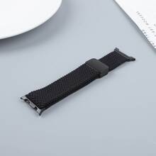 磁性尼龙表带 + PC 外壳适用于三星 Galaxy Watch 8/8 Classic 40 毫米 44 毫米表带，男女款，无缝隙弹力面料尼龙表带腕带适用于三星 Watch 8 Classic/8 智能手表配件 - 黑色 - 查看 5