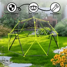 XCF006I Ten Sided Climbing Frame For Outdoor Playground For Age 3+ Climber With Colorful Climbing Stones 10ft - Default - View 4