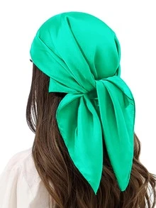 Pañuelo para la cabeza como bandana de seda, pañuelo de satén para el cabello para mujeres para dormir, pañuelo cuadrado para envolver el cabello por la noche de 27.5 pulgadas, bandana, banda para el cabello, banda para la cabeza, ideal para realzar tu aspecto - Multicolor - Ver 32