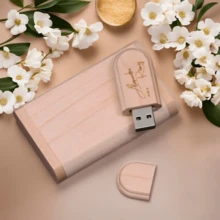 Customized Wooden USB Gift Box Set, Personalized Engraving Name Date Logo, Photo Storage USB Drive, Retro Wedding Memento, Photographer Delivery Box, Anniversary Gift, Memory Keepsake - Multicolor - View 7