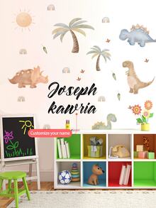 1pc Extra Large 120*30cm Cartoon Dinosaur Wall Sticker, Self-Adhesive Removable PVC Wall Decal For Living Room, Entryway, Bedroom, Girls/Boys Room, Kids Room, Baby Room Nursery Decor,Multi-Functional,Ornamental,Letter,Stylish,Modern,Colorful,Kawaii,Adorable,Cute,Casual,Custom,Personalised,Unique,Customized,Son,Daughter Back To School