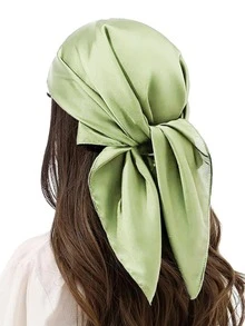 Pañuelo para la cabeza como bandana de seda, pañuelo de satén para el cabello para mujeres para dormir, pañuelo cuadrado para envolver el cabello por la noche de 27.5 pulgadas, bandana, banda para el cabello, banda para la cabeza, ideal para realzar tu aspecto - Multicolor - Ver 31