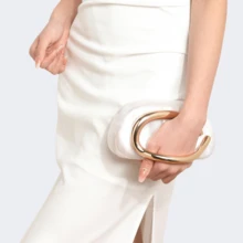 Milky Way Acrylic Clutch Purse For Women Marbling Evening Wedding Handbags Acrylic Shell Box Purses For Party Prom Cocktail - trắng - Xem 4