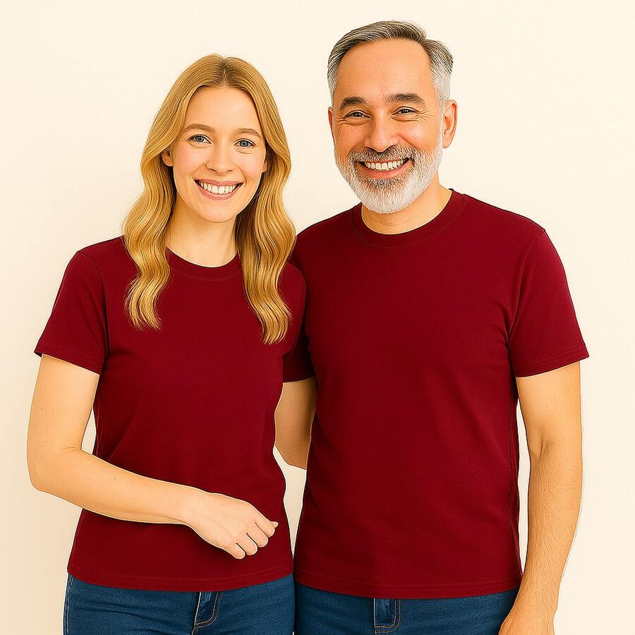 Father's Day Kit With 2 100% Cotton T-Shirts Like Father Like Daughter - 勃根地 - 查看 1