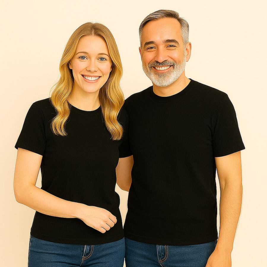 Father's Day Kit With 2 100% Cotton T-Shirts Like Father Like Daughter - Black - View 1