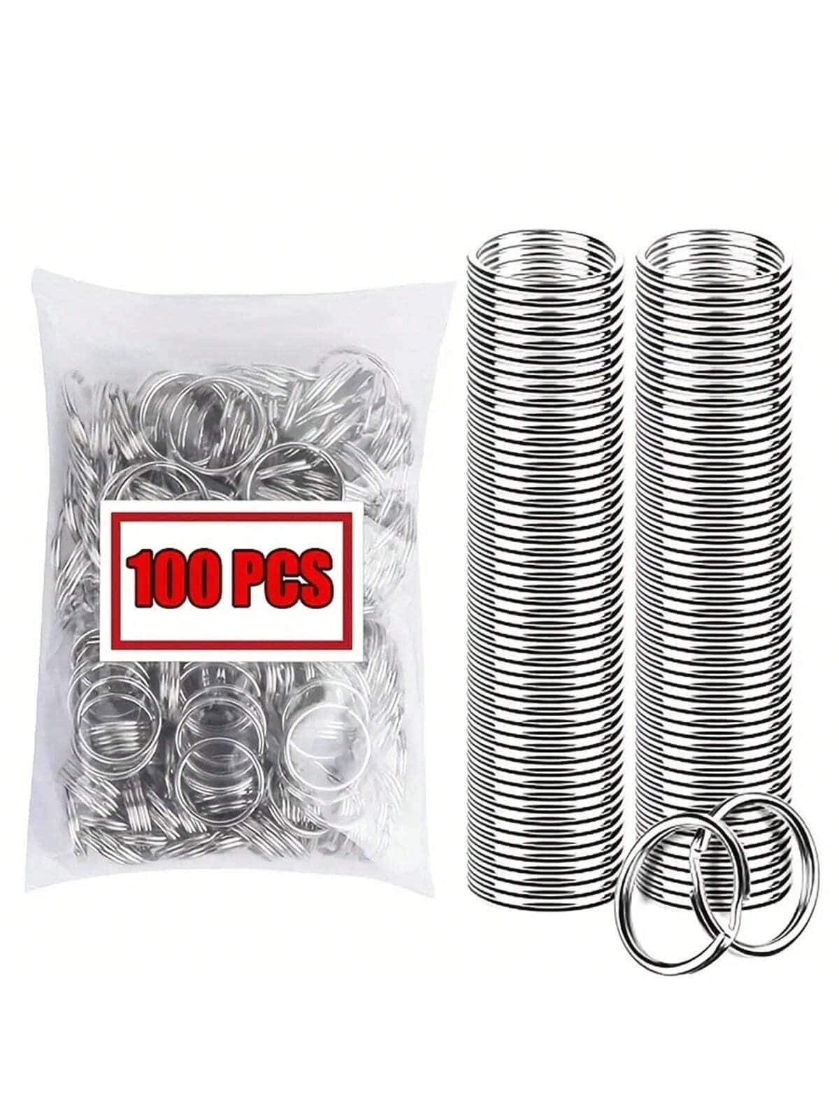 10-100pcs/Set 25mm Metal Key Rings Open Connectors, Suitable For Key Chains, Pendants, Crafts, Christmas Gifts, Bag Accessories, Lanyards, ID Card Holders, Car Accessories, Bag Charms - Silver - View 1