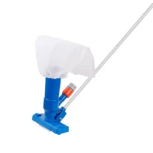 Portable Swimming Pool Vacuum Cleaner With Jet Vacuum Head, Leaf Bag, And 5-Bar Section, Used As A Cleaning Tool For Hot Tubs, Above Ground Swimming Pools, Ponds, And Fountains (Blue Swimming Pool Skimmer) - Blue - View 1