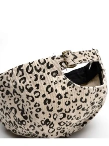 Jednoczęściowa perforowana czapka z daszkiem z nadrukiem w panterkę, damska, stosunkowo niszowy wzór z nadrukiem w panterkę, miękka czapka z daszkiem z szczotkowanego materiału, modna, codzienna czapka przeciwsłoneczna, uniwersalna, aby podkreślić małą twarz