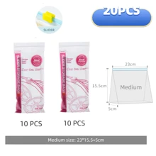 30个/20个自封保鲜袋，适用于冰箱冷冻室的密封可重复密封袋，用于水果蔬菜食品储存、家居装饰、派对和圣诞节储存的厚塑料袋 - 白色 - 查看 16