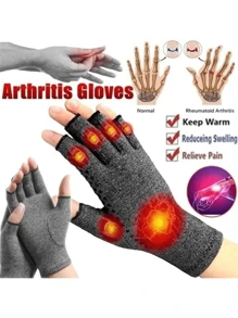 1 pereche de mănuși neutre pentru bărbați și femei, mănuși cu degete expuse multicolore, mănuși tricotate elastice calde, sindrom de tunel carpian, artrită reumatoidă, tendinită, mănuși de compresie avansate violet deschis, foarte potrivite pentru utilizare zilnică, tastare, muncă