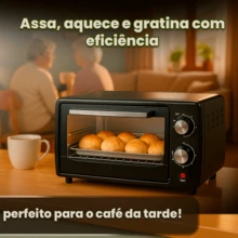 Forno Elétrico Bak 220v 10 Litros 1000W Bancada Master Desligamento Automático Aquece Doura E Tosta 250 Graus completo - Preto - Visão 1