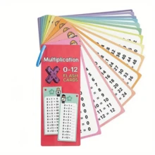 Set de 15 piezas/Tarjetas didácticas de matemáticas con operaciones de suma, resta, multiplicación y división, reutilizables con marcador de borrado en seco, herramienta de aprendizaje matemático para el aula y los estudiantes, adecuado como regalo para estudiantes [Multiplicación 14 piezas] - Multicolor - Ver 8