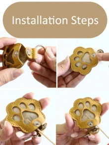 1PC Pet Hair Storage Keychain, Cat And Dog Hair Storage Bag, PU Leather Pet Hair Charm Friends Fascinator Gifts For Women Bear Car Key Pendant Bag Charm Bag Accessories Lanyards With Id Holder Car Accessories Bag Charms