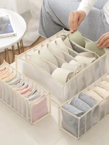1/3pcs Clothing Storage Organizer, Cabinet Drawer Divider, Bedroom Drawer Storage Box, Wardrobe Organizer, Foldable Drawer Organizer, Underwear Drawer Divider For Bras, Panties, Socks And Clothes