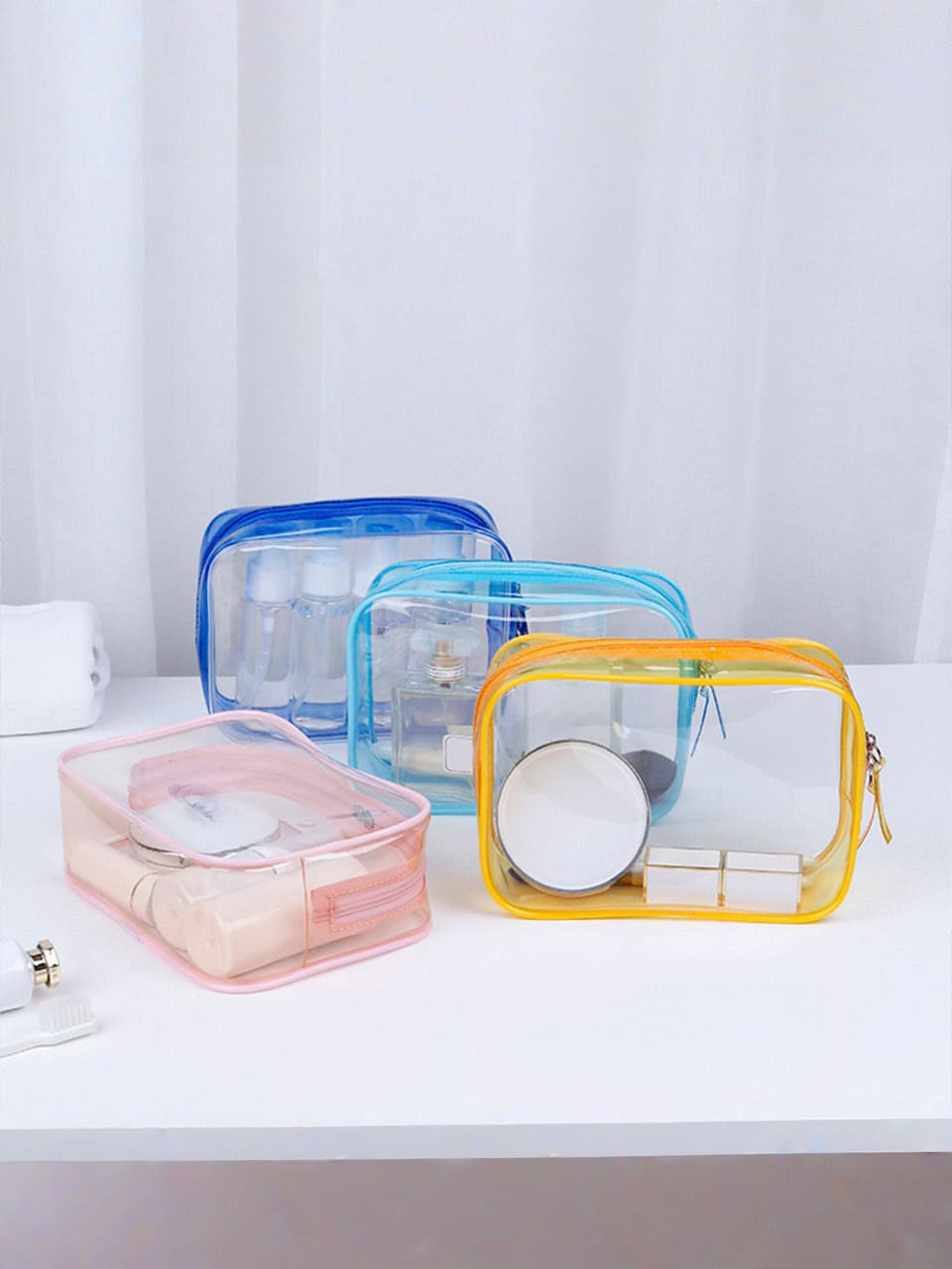 Grand sac zippé en PVC transparent et imperméable - Rangement multifonction pour jouets pour les voyages d'été, les cadeaux de remise de diplômes et de mariage | Idéal pour l'organisation des bagages