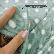 Soft Polka Dot Blanket Queen Extra Soft Anti-Allergic - 橄欖綠 - 查看 3