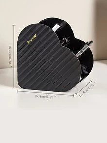 化妆刷收纳架、铅笔口红收纳盒、桌面笔筒、床头遥控器眼镜架、对角四格设计、心形笔筒口红收纳盒 - 彩色 - 查看 4