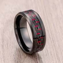 2024 New Men's Business 8mm Gun Black Ring High Quality Stainless Steel Men's Ring Inlaid Gray Carbon Fiber Carbide Ring Mahogany Ring Men's Wedding Party Jewelry Comfortable Wear Size 6-13 Supports Mixed Sizes And Mixed Batches - Ring - View 94