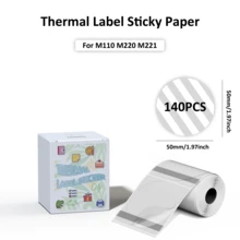 透明圆形标签 50x50mm-140 件热敏不干胶标签卷，适用于 Phomemo M110/M200/M120/M220 E210 P50 DETONG P1 - 無色 - 查看 11
