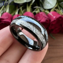 2024 New Men's Business 8mm Gun Black Ring High Quality Stainless Steel Men's Ring Inlaid Gray Carbon Fiber Carbide Ring Mahogany Ring Men's Wedding Party Jewelry Comfortable Wear Size 6-13 Supports Mixed Sizes And Mixed Batches - Ring - View 90