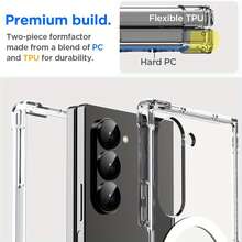 Galaxy Z Fold7 Fold6 Fold5 Fold4 Phone Case, Minimalist Fashion Transparent Crystal Shock-Proof Phone Protective Cover, Anti-Fall Protection With Magnetic Waterproof Scratch Resistant - Clear - View 10