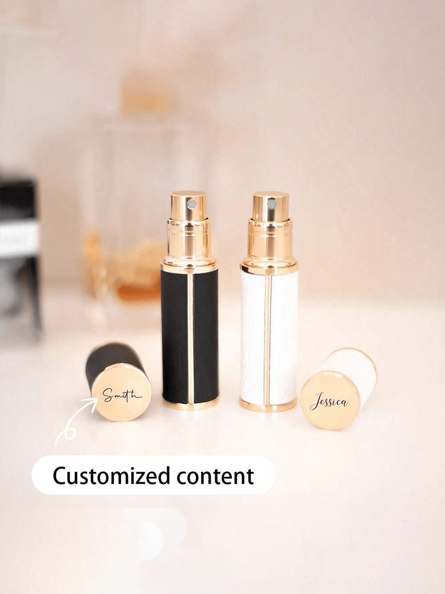 زجاجة رذاذ العطر المخصصة، هدايا وصيفات العروس المخصصة، ديكورات الزفاف، رذاذ محمول للسفر، حاويات مستحضرات التجميل والزيوت العطرية، هدايا للصديقات، هدايا العطلات، هدايا عيد الميلاد
