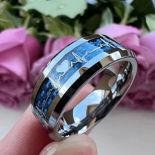 2024 New Men's Business 8mm Gun Black Ring High Quality Stainless Steel Men's Ring Inlaid Gray Carbon Fiber Carbide Ring Mahogany Ring Men's Wedding Party Jewelry Comfortable Wear Size 6-13 Supports Mixed Sizes And Mixed Batches - Ring - View 38