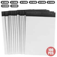 100pcs Folienversandtaschen Versandbeutel Versandtüten Verpackung Verschiedene Größen - Weiss - Übersicht 2