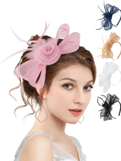 1 pieza Sombrero de fiesta de té con plumas para mujer, elegante fascinador tipo pajarita de los años 50 para el Kentucky Derby, velo de jaula de pájaros para boda y fiesta, tocado de Ascot de los años 20, boina de fieltro vintage de Brighton, sombrero de iglesia de los años 50, velo negro de funeral, vestido de los años 40, sombrero victoriano, sombrero tipo pillbox, accesorios Lolita, regalo para mujeres, niñas, cumpleaños, Día de la Madre, Halloween, Navidad