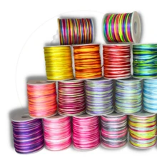 Kit 10 Colors Satin Thread 100mts 1mm Wholesale - Silk Thread Rat Tail, For Braids Crafts - Black and White - View 3