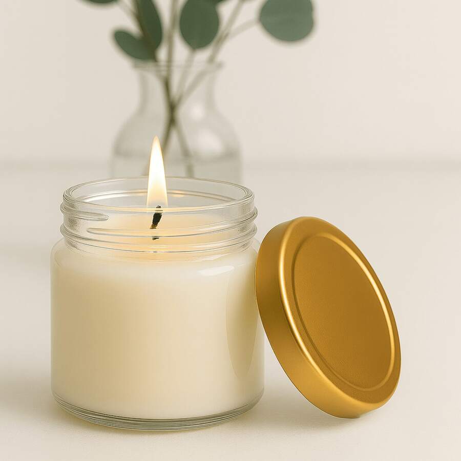 24 Mini Belém Glass Jars 150ml With Metal Lids For Handmade Scented Candles, Party Favors And Decoration - Vàng - Xem 1