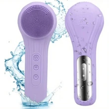 600mAh Rechargeable Silicone Facial Cleansing Brush With Heating, Vibration And Massage Functions, Deep Cleansing And Makeup Removal, Great Gift For Holidays And Mother's Day - Multicolor - View 5