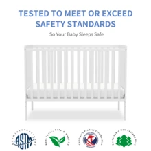 Goldzone Baby Crib, 5-In-1 Full Size Convertibl Toddler Bed With Natural Pinewood For Small Baby Newborn Nursery Furniture - White - View 4
