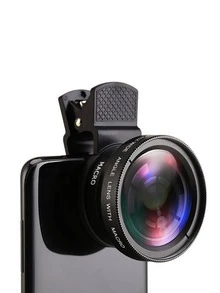 Bộ ống kính máy ảnh kẹp đa năng - Ống kính góc siêu rộng 0.45X và macro 2 trong 1 kèm khăn lau ống kính, tương thích với điện thoại thông minh IOS và Android, thích hợp cho kỳ nghỉ hè, du lịch, chụp ảnh sáng tạo, phụ kiện điện thoại thông minh, ống kính điện thoại - Nhiều màu - Xem 2