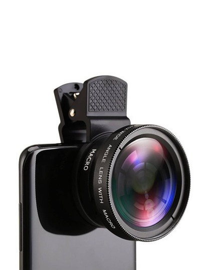 Universal Clip Camera Lens Kit - 0.45X Super Wide Angle & Macro 2-In-1 Lens With Lens Cloth Compatible With Iphone Android Phone For Summer Vacation, Travel, Creative Photography Phone Accessories, Phone Lens