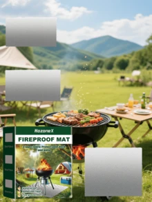 Série de tapis résistants au feu pour barbecue portable HozoneX, tapis de protection résistant au feu et à l'eau pour pelouse, patio et grill extérieur. Imperméable, résistant à l'huile, ignifuge, doux, épais et agréable pour la peau. Avant utilisation, il empêche la brûlure de la pelouse et les risques d'incendie. Après utilisation, il ne brûle pas la pelouse et ne présente pas de risque d'incendie. Remarque : si utilisé sous un foyer, veuillez maintenir une distance de 20 cm. Notre tapis résistant au feu pour barbecue portable contient de la fibre de verre et du silicone.