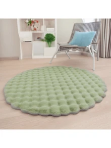 1pc Plush Soft Comfortable Circular Solid Color Rug, Cozy Fluffy Carpet Suitable For Bedroom, Living Room, Sofa, Vanity Area And More Gifts Birthday Graduation - Multicolor - View 13