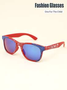 1 Pair Kids/Adults Spider Cartoon Frame Coated Lens Classic Retro Casual Fashion Glasses, Suitable For Daily, Holiday, Party Use