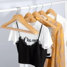 3/5/10 piezas Perchas de madera, perchas para abrigos antideslizantes, perchas resistentes para batas de baño, adecuadas para armarios, perchas multifuncionales y ahorradoras de espacio para camisas, chaquetas, vestidos, pantalones, adecuadas para regalos de vuelta al colegio, Acción de Gracias, Halloween, Navidad