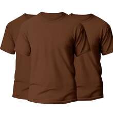 KIT 3 Basic Plain Men's T-Shirts 100% Cotton 30.1 - 棕色+棕色+棕色 - 查看 1