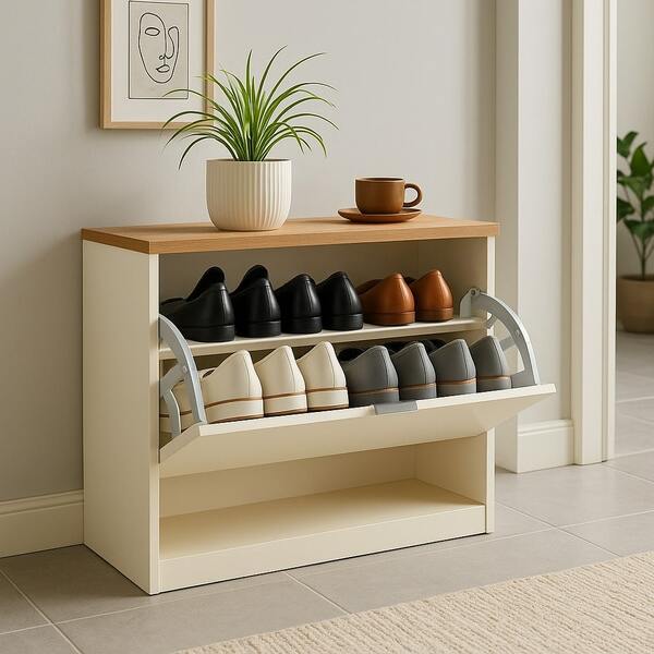 Sapateira Basculante Baú Pequena Para Hall De Entrada Casa Apto Armário Porta Calçados Para Quarto