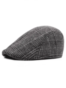 Men Beret Hat, British Plaid Pattern Newsboy Cap, Retro Elegant Newsboy Hat, Breathable Adjustable Unisex Cap - A - View 16