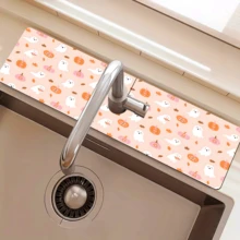 1pc Cute Ghost Pattern Printed Faucet Cover, Halloween Gift, Halloween Decor, Durable Polyester, Quick Dry, Easy Clean, Suitable For Kitchen And Bathroom, Easy Installation, Daily Decor, Gift, Bathroom Mat, Durable Faucet Cover, Faucet Accessory - Multicolor - View 22
