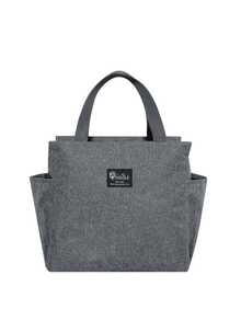 Bolsa Térmica Feminina Grande para Marmita e Passeio - Cinza - Visão 2