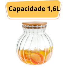 Kit Of 3 Fluted Glass Candy Jars With Airtight Bamboo Lid - Trong sáng - Xem 7