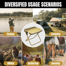 Portable Folding Stool With Carry Bag, Lightweight Foldable Stool, Outdoor Chair With Pocket, Travel, Bbq, Fishing, Beach, Picnic, Camping, Portable Outdoor Seating, Folding Lawn Chair, Beach Chairs