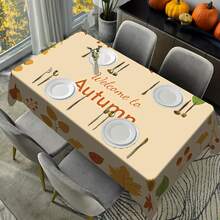 1/20 piezas Mantel rectangular de otoño, mantel con estampado de hojas de otoño, adecuado para interiores/exteriores, restaurante, cocina, fiesta, decoración del hogar y regalo de otoño, decoración del hogar, protección perfecta para tu mesa - Multicolor - Ver 1